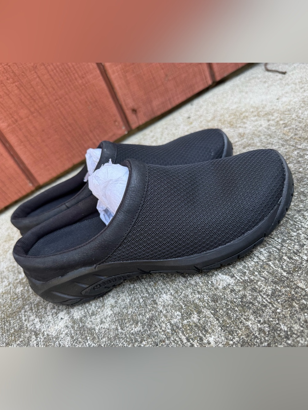 NWOB Merrell Encore Breeze 4 Black Mesh Slip On Comfort Clogs Mules Size 8.5M ✨